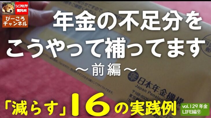 vol.129年金LIFE編⑨【年金の不足分】こうやって補っています（前編）～「減らす」１６の実践例～