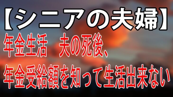 【シニアの夫婦】年金生活　夫の死後、年金受給額を知って生活出来ない