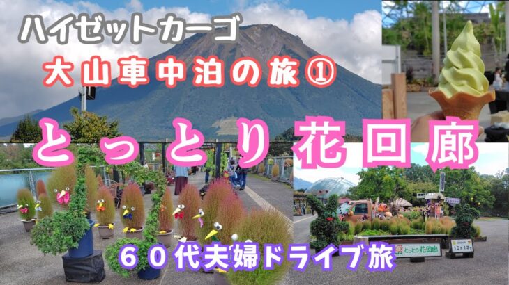 【車中泊の旅とっとり花回廊】車中泊仕様にしたハイゼットカーゴで大山周辺を巡りました。その一日目はとっとり花回廊。＃シニア旅＃車中泊の旅