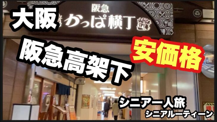 #大阪、#かっぱ横丁，阪急高架下，安価格，＃シニア一人旅，＃シニアルーティーン