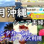 【12月の沖縄2泊3日シニア旅】初ピーチ/波上宮/ストレータ那覇/国際通り/金城町石畳/首里そば/美浜アメリカンビレッジ/サンセットビーチ/１２月の沖縄の服装