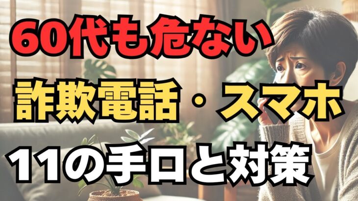 老後の生活・あなたのスマホも狙われている：詐欺電話・特殊詐欺に騙されないでください【60代70代80代】