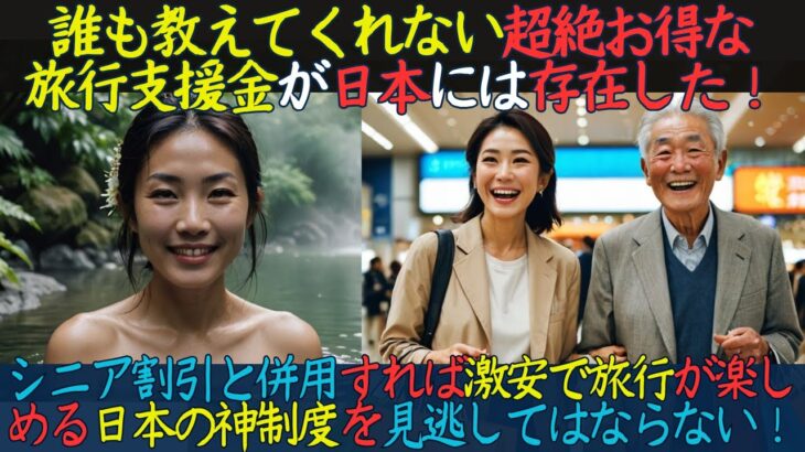 【海外の反応】シニア必見！誰も教えてくれない極秘の旅行支援金｜日本独自の知ってる者勝ち制度とは？