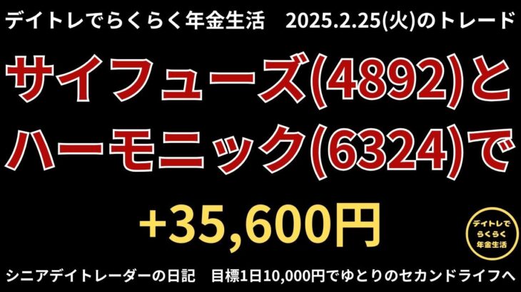 2025年2月25日　デイトレでらくらく年金生活　シニアデイトレーダーの日記