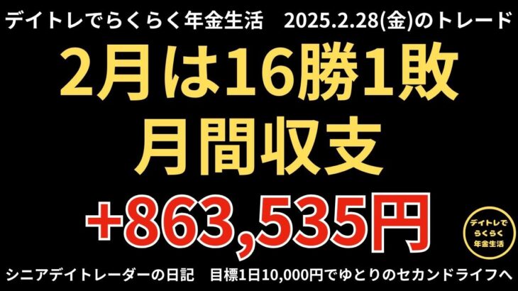 2025年2月28日　デイトレでらくらく年金生活　シニアデイトレーダーの日記