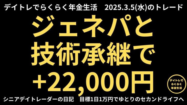 2025年3月5日　デイトレでらくらく年金生活　シニアデイトレーダーの日記