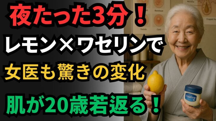 美容業界が絶対に教えない！ヴァセリン＋レモンで、20年前の肌がよみがえる驚きの方法とは？| アンチエイジング スキンケア | シワ 改善 方法 | 美肌 習慣 | 老年の知恵 | 高齢者の健康