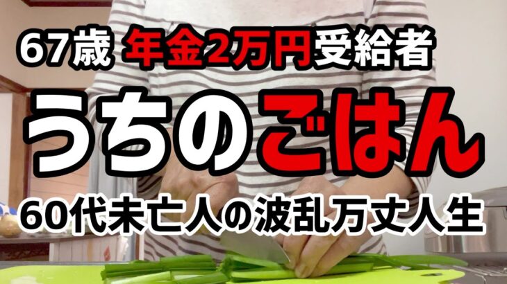 【60代一人暮らし】年金2万円受給者のうちのごはん【シニアVlog】