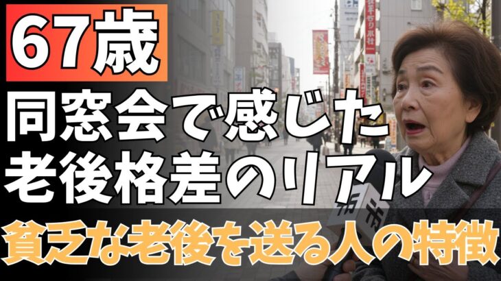 67歳女性、年金14万円だが同窓会で見た〘老後格差〙のリアル。老後の差は〘運〙ではなかった。【老後問題・年金・年金問題・高齢者・シニア世代・老人・介護・老後の心配】