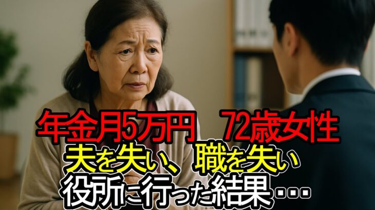 【老後破産】72歳、年金月5万円。夫と職を失い、すがる思いで叩いた役所の扉――その先に待っていたもの【ゆっくり解説】