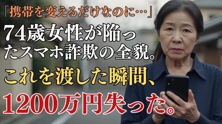 【実話】74歳女性がスマホショップで**「これだけは」を渡して1200万円失いました…。携帯を変える時に潜む罠。
