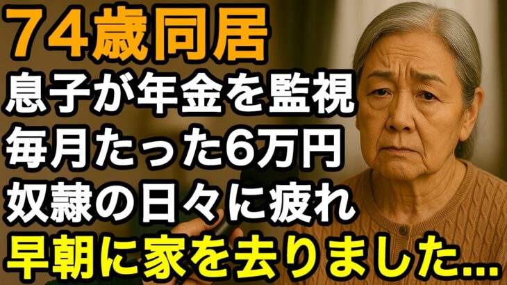 74歳女性。毎月たった6万円？息子夫婦に年金を管理され、毎日が制限地獄「自由はありません…」家を飛び出して掴んだ希望とは【60代以上の方へ/老後の幸せ/シニア】