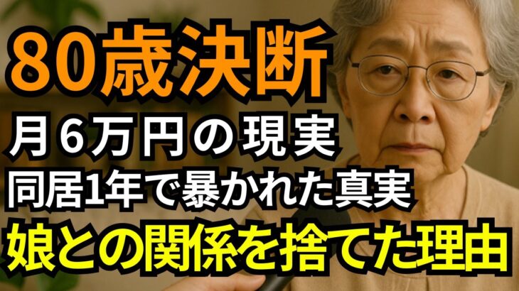 80歳決断、年金月6万円で縛られ我慢の連続。同居1年で娘の家を離れた衝撃の真実。親子同居に潜む罠とは？【60代以上の方へ/シニア】