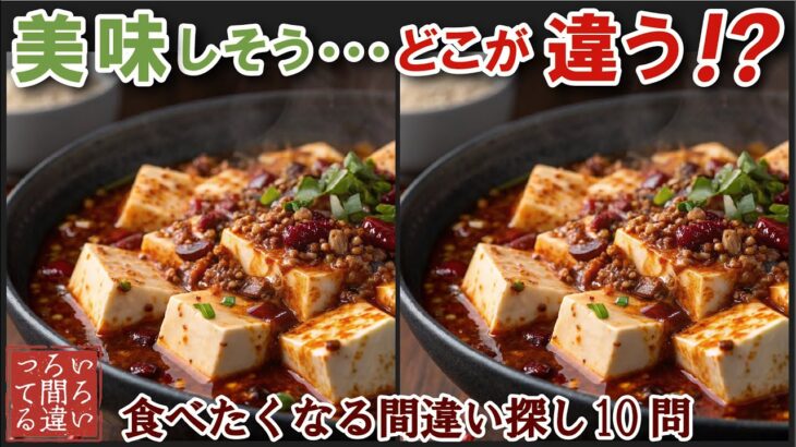 【間違い探しで脳トレ】シニアにおすすめ！美味しそうなグルメ料理画像で無料クイズ｜大人の脳活にも◎お腹がすいて食べたくなる難問