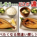 【間違い探しで脳トレ】シニアにおすすめ！美味しそうなグルメ料理画像で無料クイズ｜大人の脳活にも◎お腹がすいて食べたくなる難問