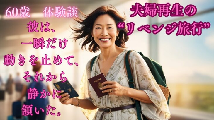 【シニア恋愛】彼は、一瞬だけ動きを止めて、それから静かに頷いた。──夫婦再生の“リベンジ旅行”