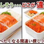 【間違い探しで脳トレ】シニアにおすすめ！美味しそうなグルメ料理画像で無料クイズ｜大人の脳活にも◎お腹がすいて食べたくなる難問