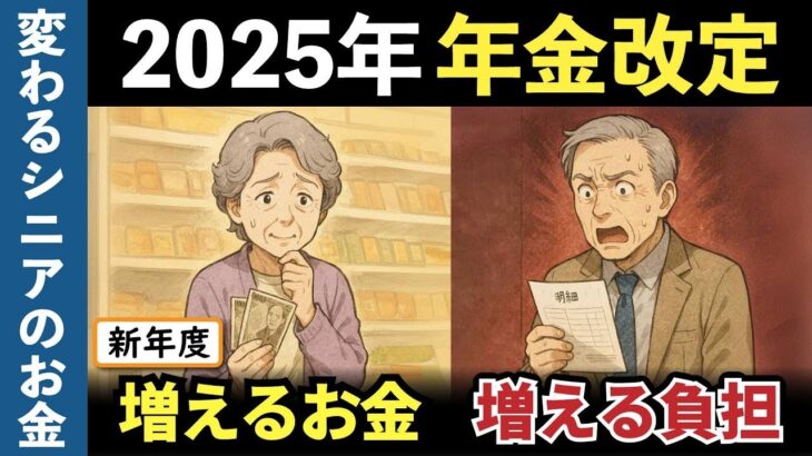 【2025年度】4月からシニアの年金どう変わる？新年度から増えたお金と、逆に負担増になる変更点について詳しく解説【老後年金】
