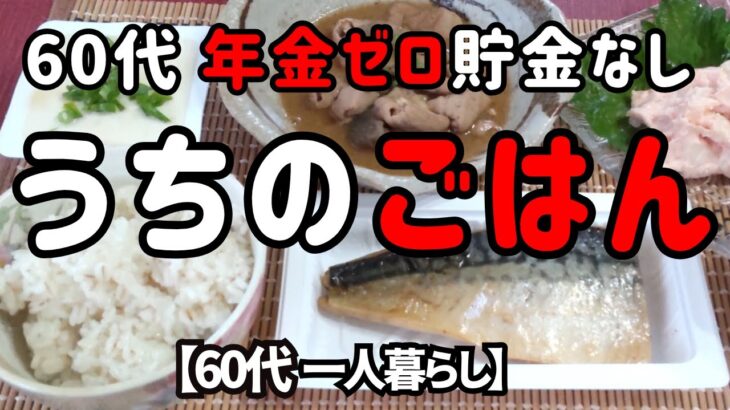 年金ゼロ貯金なしのうちのごはん【60代一人暮らし】【シニアVlog】