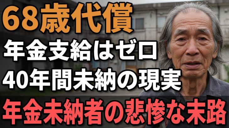 68歳男性、年金40年未納だった老後の実態『無年金者54万人』年金資格を失った悲惨な末路…。