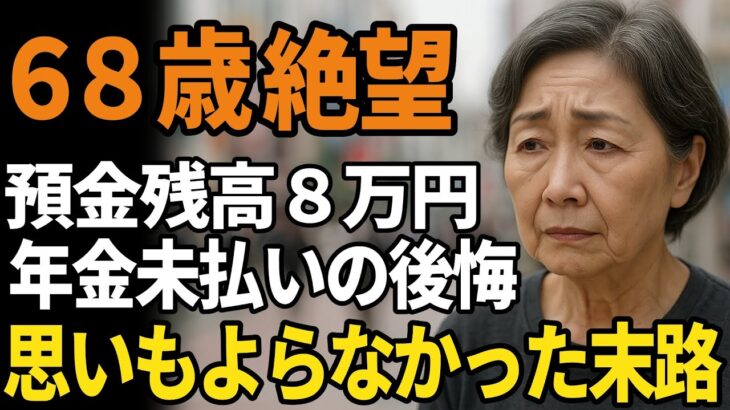 68歳女性、年金ゼロで貧乏老後を迎えた末路『年金未納者79万人の現実』それでも生きていくしかなかった…。【60代以上の方へ/シニア】