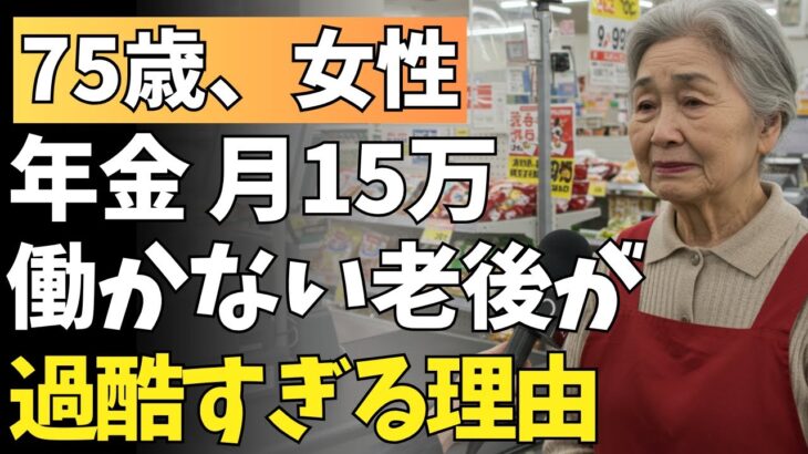 【75歳女性】年金月15万円…「働かない老後」が想像以上に地獄だった理由【老後問題・年金・年金問題・お金問題・金銭問題・金銭トラブル高齢者・シニア世代・老人・介護・老後の心配】