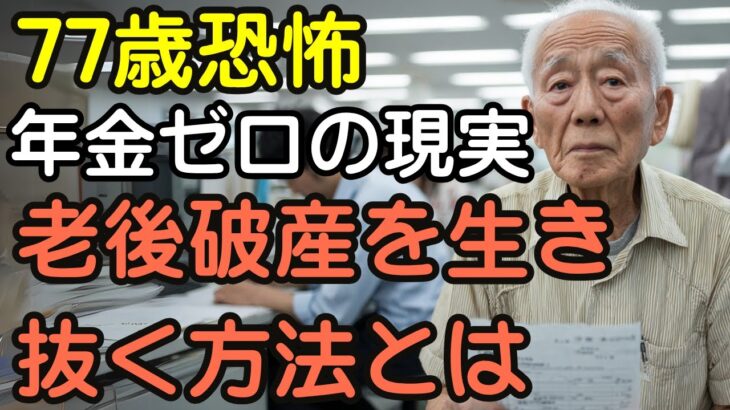 年金ゼロの恐怖！自営業で働いた77歳男性が直面した老後破産の現実と生き抜く方法【60代以上の方へ/シニア】