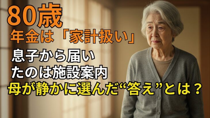 【80歳女性】、年金を当たり前に使われ、施設送り寸前。『私は物じゃありません』【60代以上の方へシニア人生相談】