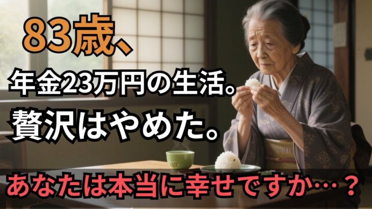 「83歳の独居女性、年金23万円の真実」—贅沢を捨てた私が得た静かな豊かさとは？【60代以上の方へシニア人生相談】