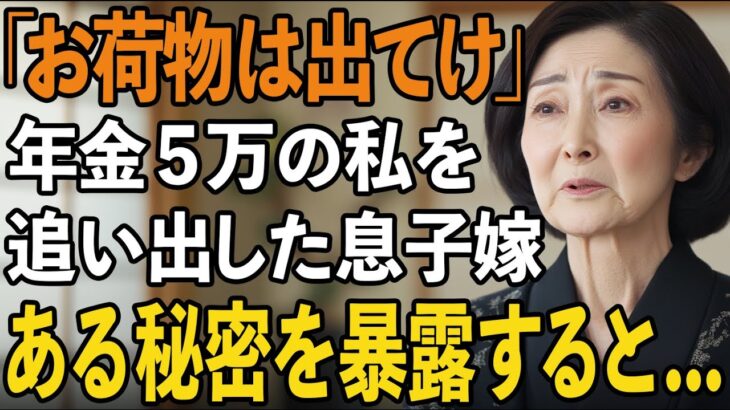 「もう出ていって」年金8万の私をお荷物扱いして追い出した嫁。隠していた秘密をバラして嫁を地獄に落としてやりました【60代以上の方へ/シニアライフ】