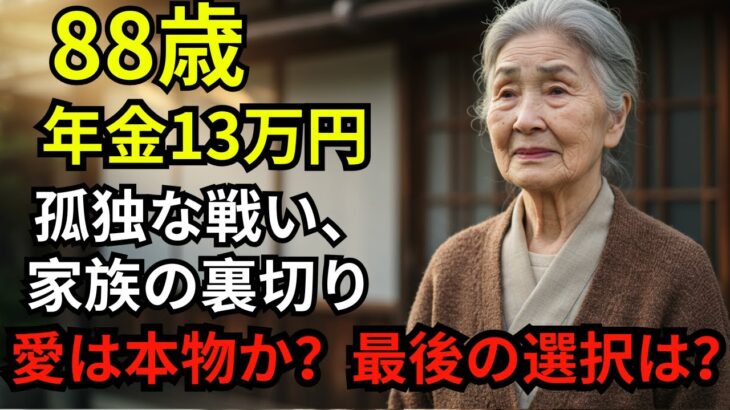 【88歳女性、老朽住宅・年金わずか13万円】『孤独な戦い、愛と思いやりの裏切り』【60代以上の方へシニア人生相談】