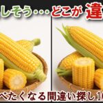 【間違い探しで脳トレ】シニアにおすすめ！美味しそうなグルメ料理画像で無料クイズ｜大人の脳活にも◎お腹がすいて食べたくなるとうもろこし難問編
