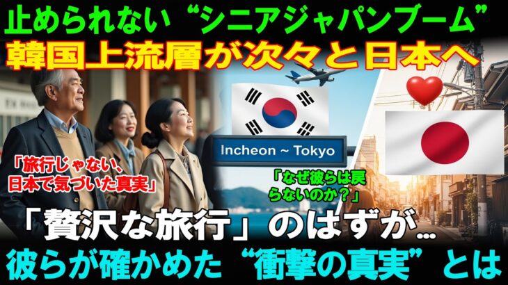 【海外の反応】韓国政府が高齢者の日本渡航制限を撤回──その結果、2万人の富裕層シニアが日本で大金を消費。しかし、成田空港に到着してわずか5秒で驚愕することに。