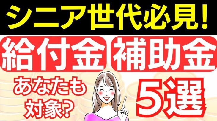 【シニア世代必見】給付金•補助金5選｜年金生活者支援給付金制度｜高年齢雇用継続基本給付金｜高年齢再就職給付金｜再就職手当｜高齢者住宅改修費用助成制度｜支給要件｜給付金額とは
