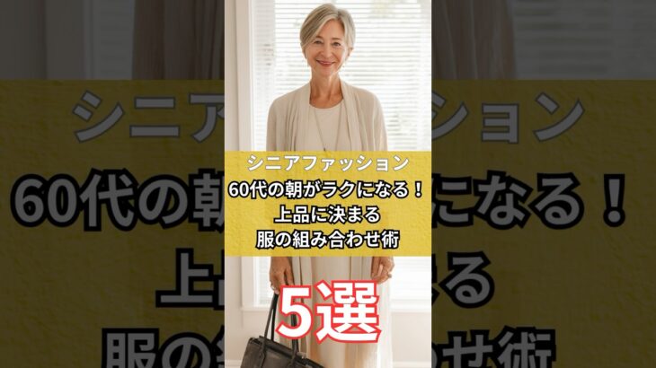 【シニアファッション】50代、60代大人女性の朝がラクに決まる！上品に決まる服の組み合わせ術5選　#シニア #シニアファッション #シニアライフ #50代 #60代 #70代