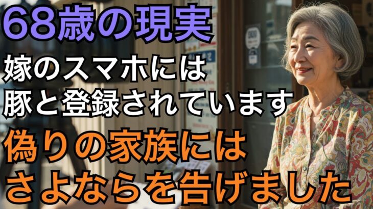 68歳の姑が嫁のスマホに“豚”と登録されてる…家も家族も捨てて人生をやり直した話【60代以上の方へ/老後の生活/シニア/朗読】