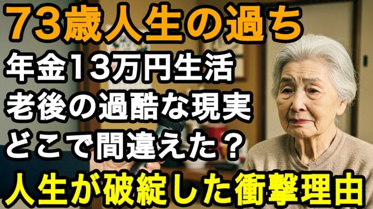73歳女性実話。年金13万円の独居生活、過酷で残酷な現実…人生が壊れた理由と再起したワケとは【60代以上の方へ/老後の幸せ/シニア】