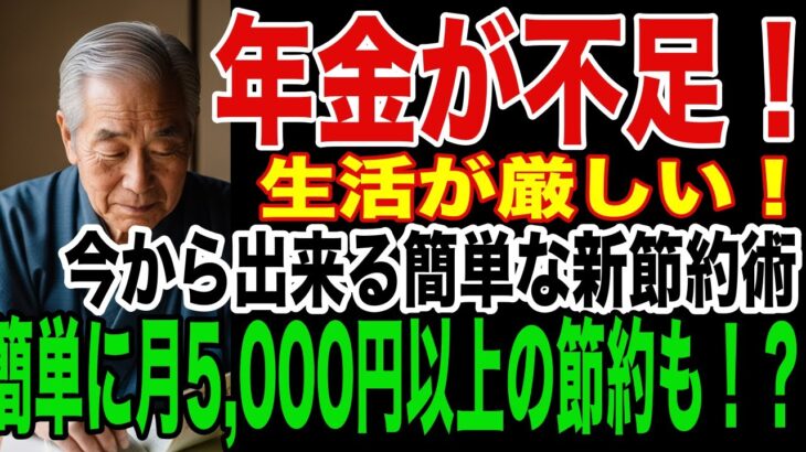 年金が足りない！シニア向けの簡単節約術！たった１時間で月々５千円の節約方法も！