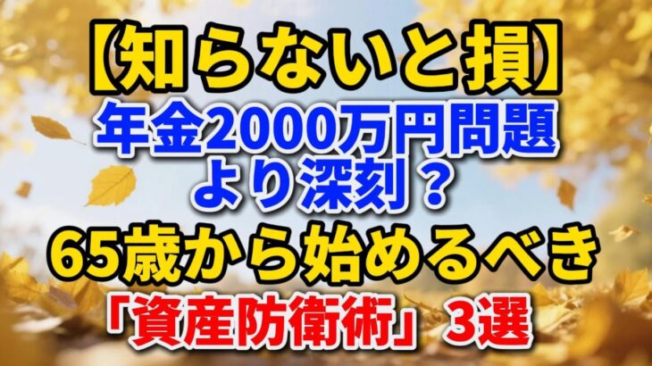 【知らないと損】年金2000万円問題より深刻？65歳から始めるべき「資産防衛術」3選【時間の答え】#老後の暮らし #シニアライフ #資産防衛 #人間関係 #終活 #年金生活 #人生経験 #感動する話