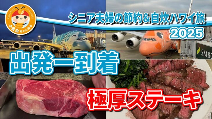 シニア夫婦の節約＆自炊ハワイ旅　2025　出発ー到着　極厚ステーキ