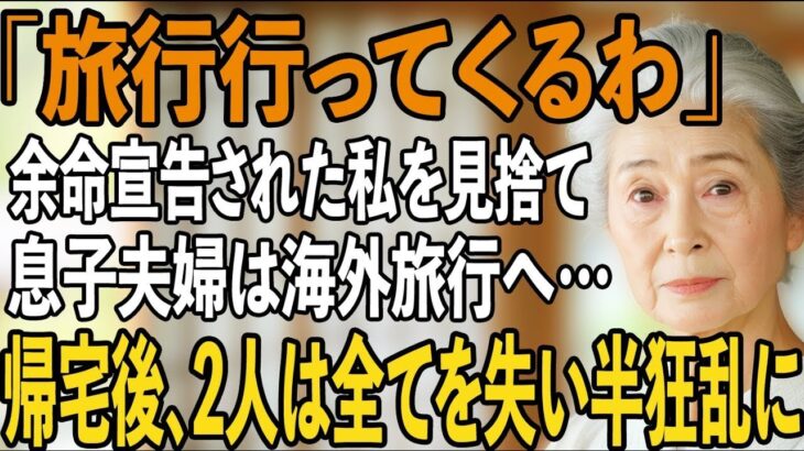 「旅行行ってくるわ」余命宣告を受けた私より、義実家との海外旅行を優先する息子夫婦。帰国後、2人はすべてを失い半狂乱に…【シニアライフ】【60代以上の方へ】