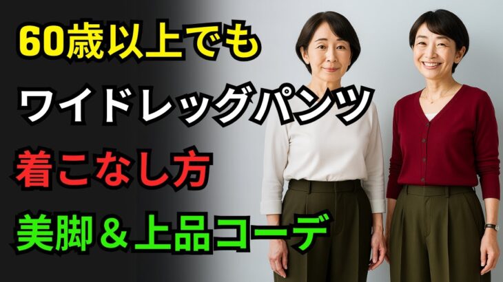 60代のファッション｜60歳からのワイドパンツの着こなし方｜年齢を重ねても素敵に見える秘訣！