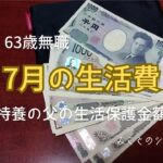 【60代姉弟二人暮らし】63歳無職／7月の生活費／特養の父の生活保護金額