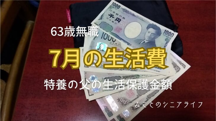 【60代姉弟二人暮らし】63歳無職／7月の生活費／特養の父の生活保護金額