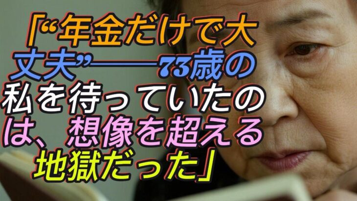 「“年金だけで大丈夫”──73歳の私を待っていたのは、想像を超える地獄だった」