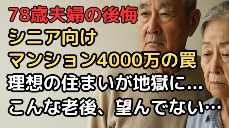 78歳夫婦、シニア向けマンションを4000万円で購入して後悔した理由