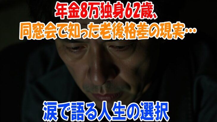 年金8万独身62歳、同窓会で知った老後格差の現実…涙で語る人生の選択