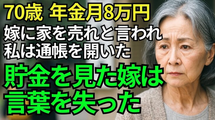 「年金月8万じゃ、もうこの家を売って施設しかないですね」と嫁に嘲笑された。しかし70歳母が家宝の“隠し通帳”を開いた瞬間、彼女は言葉を失った…【シニアライフ70代】