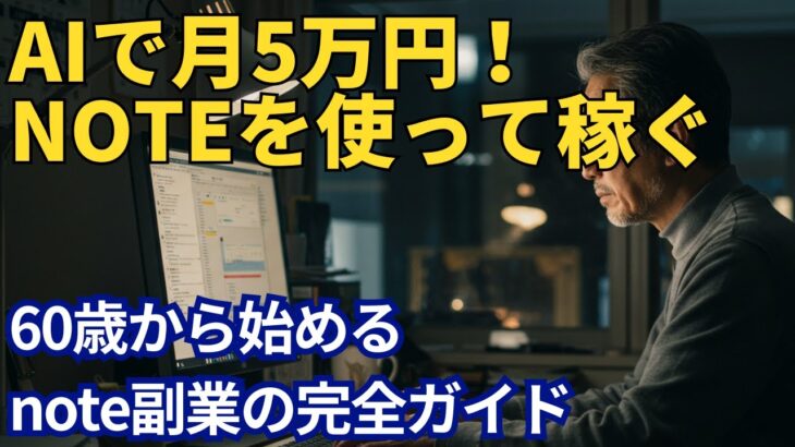 【シニア必見】AIで月5万円！60歳から始めるnote副業の完全ガイド｜スマホだけでOK