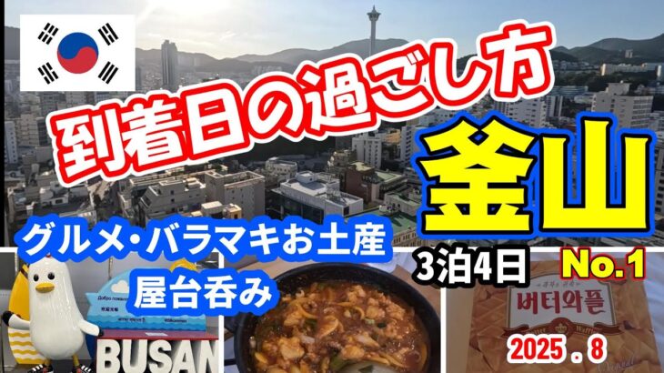 【シニア夫婦が行く釜山1日目】格安航空券でいく韓国旅行。駅チカホテルに泊まって地下鉄・バスを駆使しグルメ、観光を満喫。穴場スポットも紹介。呑んで食べて楽しむシニア夫婦の旅。